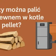 Stos drewna obok kotła na pellet. Czy w piecu na pellet można palić drewnem?