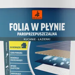 Folia w płynie Dragon do kuchni i łazienek. Szara, paroprzepuszczalna, elastyczna powłoka chroniąca przed wilgocią.