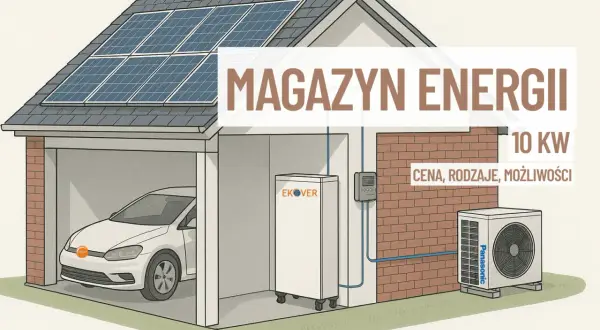 Producent magazynów energii EKOVER prezentuje dom z panelami słonecznymi, samochodem elektrycznym i jednostką zewnętrzną Panasonic.