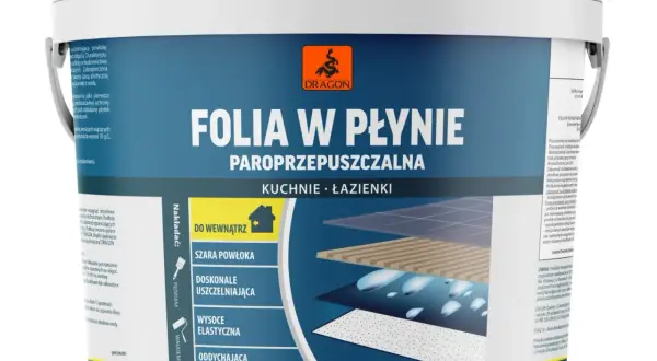 Folia w płynie Dragon do kuchni i łazienek. Szara, paroprzepuszczalna, elastyczna powłoka chroniąca przed wilgocią.